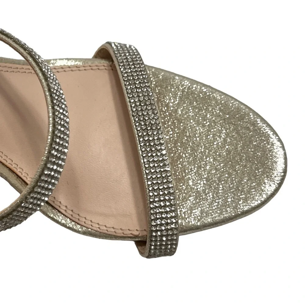 Kelly & Katie Courtnee Gold Sparkly Prom Wedding Heels Size 8 M